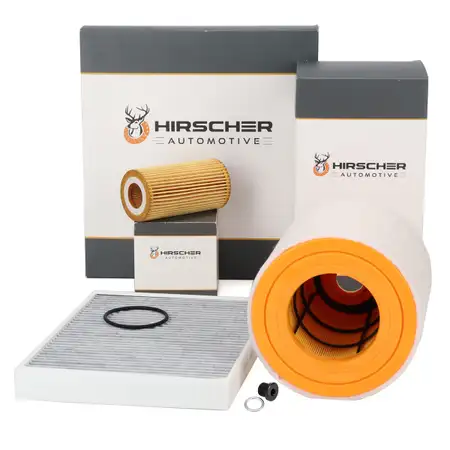 HIRSCHER Filterset 3-tlg f&uuml;r AUDI A6 C8 A7 4K 45/50 TDI Mild Hybrid 211/231/286 PS