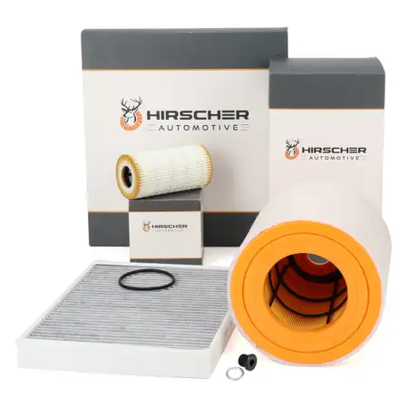 HIRSCHER Filterset 3-tlg f&uuml;r AUDI A6 S6 C8 A7 S7 4K 45 TDI Mild Hybrid 245/344/349 PS