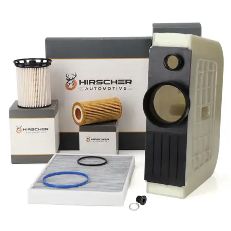 HIRSCHER Filterset 4-tlg f&uuml;r AUDI Q7 Q8 4M VW Touareg CR 3.0/45/50 TDI 211-374 PS