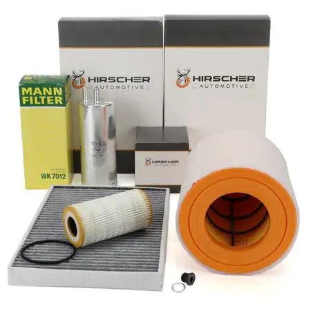 HIRSCHER Filterset 4-tlg f&uuml;r AUDI A6 S6 (C8) S7 (4K) 45/55 TDI Mild Hybrid 245-349 PS