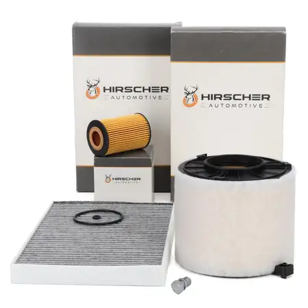 HIRSCHER Filterset Filterpaket 3-tlg f&uuml;r AUDI A4 8W B9 A5 F5 Q5 FY 2.0/30/35/40 TDI