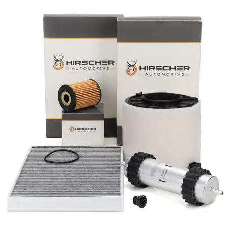 HIRSCHER Filterset Filterpaket 4-tlg f&uuml;r AUDI A4 8W B9 A5 F5 40 TDI Mild Hybrid 204 PS