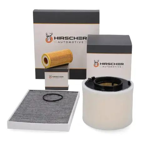 HIRSCHER Filterset Filterpaket 3-tlg f&uuml;r AUDI A4 B9 A5 F5 Q5 FY 3.0/45/50 TDI 218-286 PS