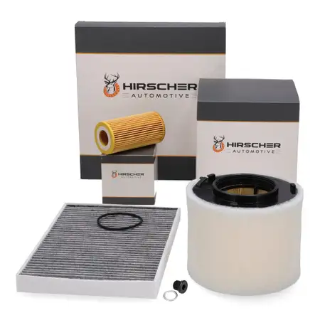 HIRSCHER Filterset Filterpaket 3-tlg f&uuml;r AUDI A4 B9 A5 F5 Q5 FY 3.0/45/50 TDI 218-286 PS
