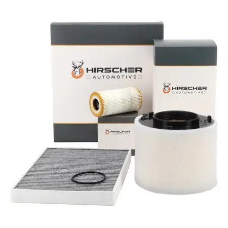 HIRSCHER Filterset Filterpaket 3-tlg f&uuml;r AUDI S4 B9 S5 F5 SQ5 FY TDI Mild Hybrid quattro