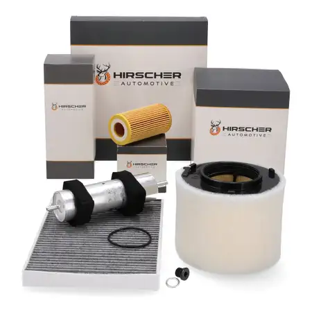 HIRSCHER Filterset Filterpaket 4-tlg f&uuml;r AUDI A4 B9 A5 F5 Q5 FY 3.0/45/50 TDI 218-286 PS