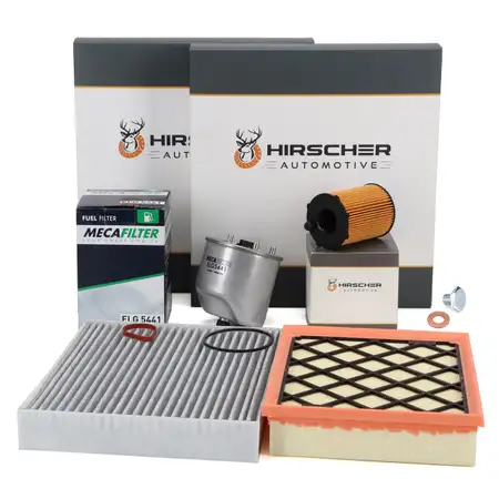 HIRSCHER Filter-Set 4-tlg f&uuml;r FORD Mondeo 5 MK5 1.6 TDCi 115 PS