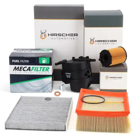 HIRSCHER Filter-Set 4-tlg f&uuml;r FORD Fiesta 6 MK6 1.4 TDCi 68 PS F6JD 08.2008-09.2012