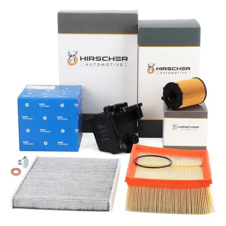 HIRSCHER Filter-Set 4-tlg f&uuml;r FORD Fiesta 6 MK6 1.6 TDCi 75/90 PS mit DELPHI-System