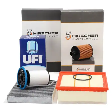HIRSCHER Filterset Filterpaket 4-tlg f&uuml;r FIAT Doblo 263_ 1.6/2.0 D Multijet 90-135 PS