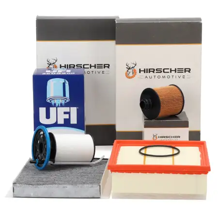 HIRSCHER Filterset 4-tlg f&uuml;r FIAT Doblo 263_ OPEL Combo X12 bis 12.2019 1.6/2.0 D
