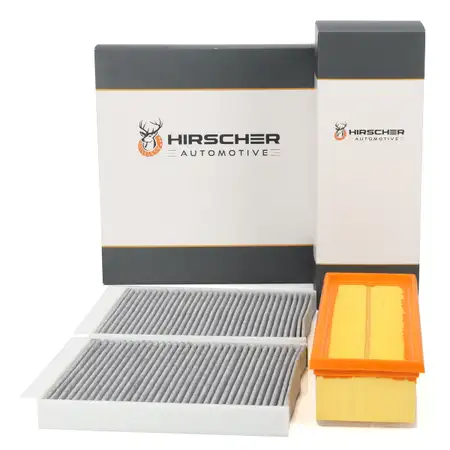 HIRSCHER Innenraumfilter + Luftfilter f&uuml;r BMW 5er F10 F11 518d 520d N47 B47 136-211 PS
