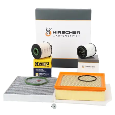 HIRSCHER Filter-Set 4-tlg f&uuml;r OPEL Meriva B 1.3 CDTI 75/95 PS ab Fgst. D4000001