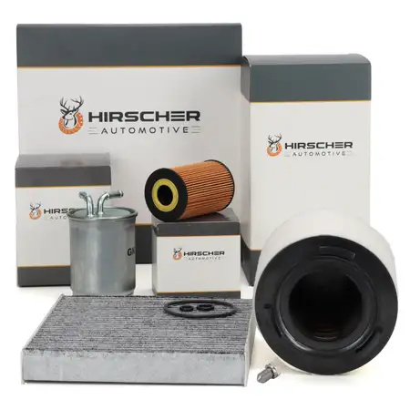 HIRSCHER Filter-Set 4-tlg f&uuml;r VW Polo 5 A1 8X Ibiza 4 Fabia 2 Rapid Roomster 1.6 TDI 2010