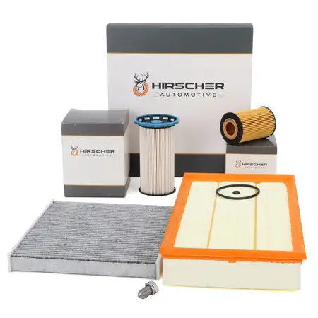 HIRSCHER Filterset 4-tlg f&uuml;r VW Passat B8 Arteon Tiguan Allspace SKODA Kodiaq 2.0 Bi-TDI
