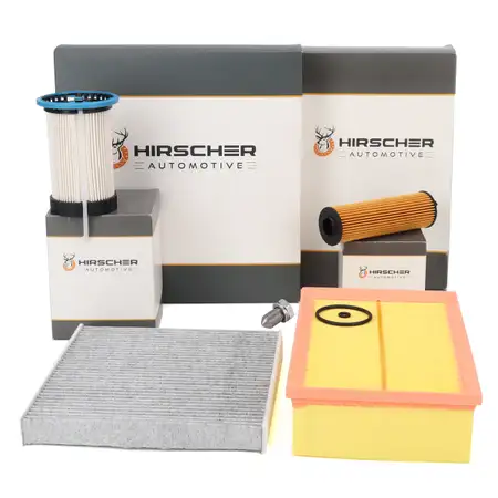 HIRSCHER Filterset 4-tlg f&uuml;r VW Golf 8 Passat B8 Tiguan Touran AUDI A3 8Y Q3 F3 2.0 TDI