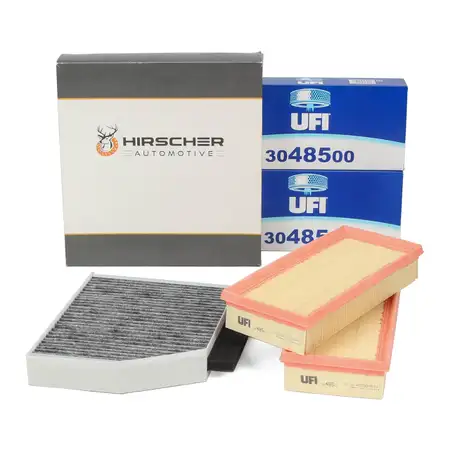 HIRSCHER Innenraumfilter + 2x UFI Luftfilter f&uuml;r MERCEDES W205 S205 C/A205 X/C253 63AMG