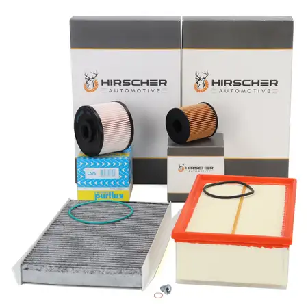 HIRSCHER Filter-Set 4-tlg f&uuml;r CITROEN C4 2 DS4 PEUGEOT 308 1 RCZ 2.0 HDi/BlueHDi 136-163