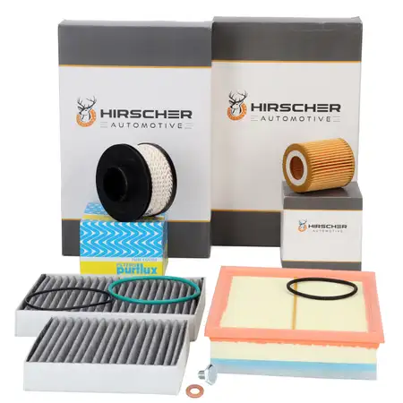 HIRSCHER Filter-Set 4-tlg f&uuml;r PSA C3 III C4 Cactus 2008 I 208 I 1.5 BlueHDi