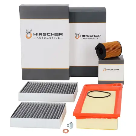 HIRSCHER 3-Piece Filter Set for Citro&euml;n C3 2 and Peugeot 207 1.4 HDi 68/70 hp DV4TD