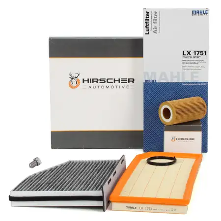 HIRSCHER Filter-Set 3-tlg f&uuml;r AUDI S3 8P SEAT Leon Cupra VW Golf 5 6 Scirocco 2.0 GTI/R