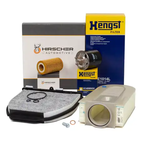 HIRSCHER Filter-Set 4-tlg f&uuml;r MERCEDES W204 S204 C218 W212 S212 X204 180-250 CDI OM651