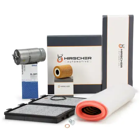 HIRSCHER 4-Piece Filter Set for BMW 5 Series E39/Touring 525d, 530d (163/184/193 hp) M57