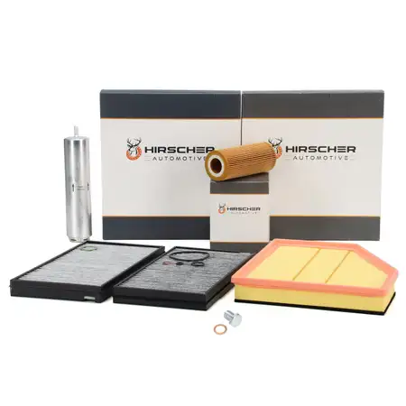 HIRSCHER Filter-Set 4-tlg f&uuml;r BMW 5er E60 E61 535d 6er E63 E64 635d M57 272/286 PS