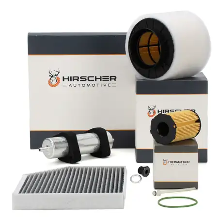 HIRSCHER Filter-Set 4-tlg f&uuml;r AUDI A4 8K B8 A5 8T 8F Q5 8RB 3.0/SQ5 TDI 204-340 PS