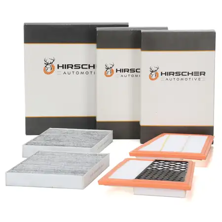 HIRSCHER Innenraum Satz + 2x Luftfilter f&uuml;r MERCEDES S-Klasse W221 S320CDI S350CDI OM642