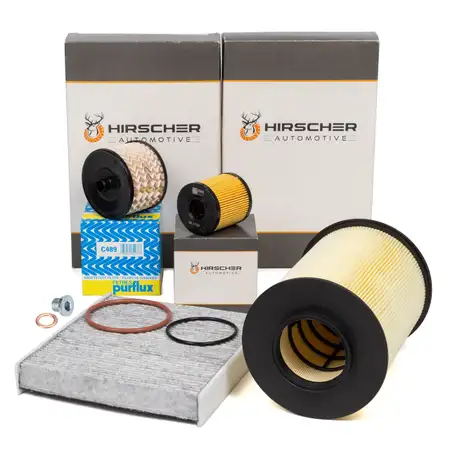 HIRSCHER Filter-Set 4-tlg f&uuml;r FORD Focus 2 MK2 2.0 TDCi VOLVO C30 S40 2 V50 2.0 D 04.2007