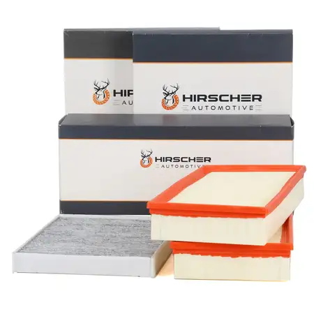 HIRSCHER Innenraum + 2x Luftfilter f&uuml;r AUDI Q7 (4LB) PORSCHE Cayenne (9PA) VW Touareg (7L)