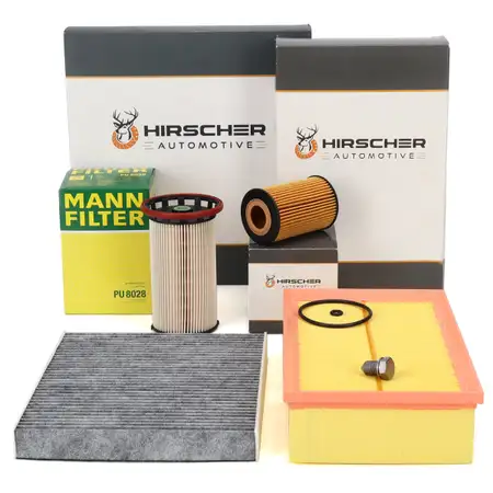 HIRSCHER Filter-Set 4-tlg f&uuml;r VW Polo 6 T-Cross SEAT Ibiza 5 Arona SKODA SCALA 1.6 TDI