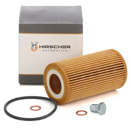 HIRSCHER &Ouml;lfilter + Schraube f&uuml;r BMW 3er E46 318d 320d 5er E39 520d 115-136 PS M47