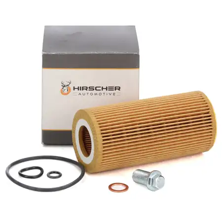 HIRSCHER Oil Filter + Screw for MERCEDES W203, W210, W211 30/280/320CDI OM612, OM613, OM648