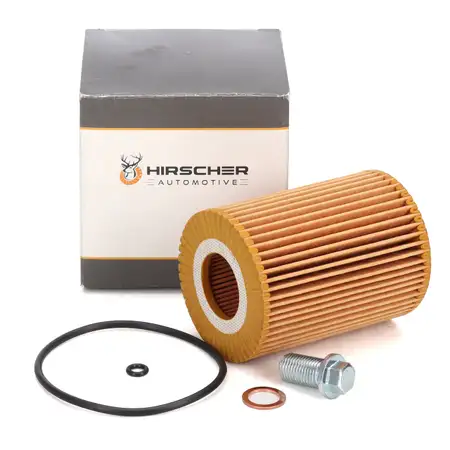 HIRSCHER Oil Filter + Screw for MERCEDES W204, W211, W212, W461, W463, X204, W221, W222 OM642