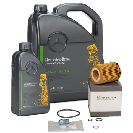 6L ORIGINAL 5W30 MB 229.52 Motor&ouml;l + HIRSCHER &Ouml;lfilter f&uuml;r MERCEDES M260 M264 M270 M274