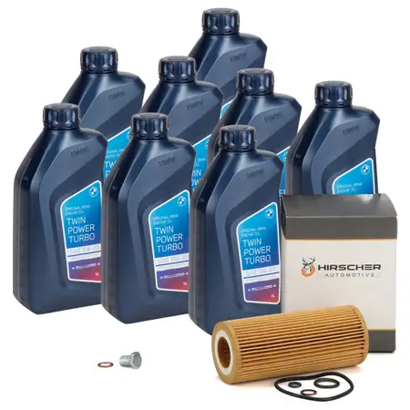 8L ORIGINAL 5W30 LL-04 Motor&ouml;l + HIRSCHER &Ouml;lfilter f&uuml;r BMW E46 E90-93 E60 E61 E63 X3 M57