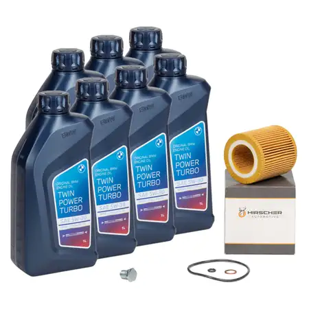 7L ORIGINAL 5W30 LL-04 Motor&ouml;l + HIRSCHER &Ouml;lfilter f&uuml;r BMW E81-88 E90-93 E60 N52/53/54/55