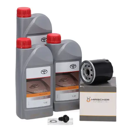 3L ORIGINAL 5W30 Motor&ouml;l + HIRSCHER &Ouml;lfilter f&uuml;r TOYOTA Aygo / X IQ Yaris 1.0 1.3