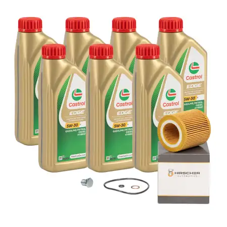 7L CASTROL EDGE 5W-30 M LL-04 + HIRSCHER &Ouml;lfilter f&uuml;r BMW 1er 3er 5er X1-6 N52 N53 N54 N55