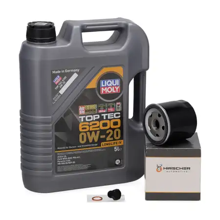 5L LIQUI MOLY 0W20 Motor&ouml;l + HIRSCHER &Ouml;lfilter f&uuml;r VW Golf 7 8 Passat B8 Polo 1.0-1.5 TSI