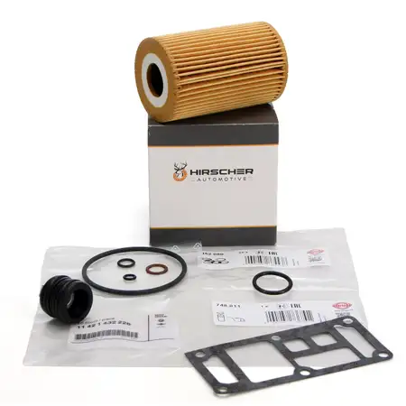 HIRSCHER &Ouml;lfilter &Ouml;lfiltergeh&auml;use Dichtungssatz Dichtsatz f&uuml;r BMW 3er E36 E46 5er E34 M43