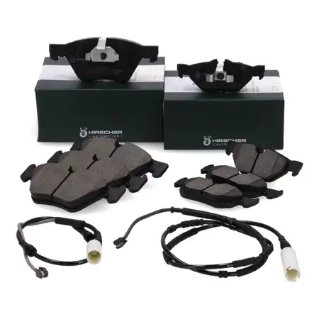 HIRSCHER Bremsbel&auml;ge + Warnkontaktsensor f&uuml;r BMW X1 sDrive18/20d 03.2010 vorne + hinten