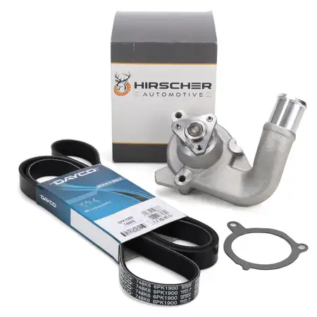 HIRSCHER Wapu + DAYCO 6PK1900 Keilrippenriemen f&uuml;r FORD Fiesta 4 1.3i 01.1996-01.1998