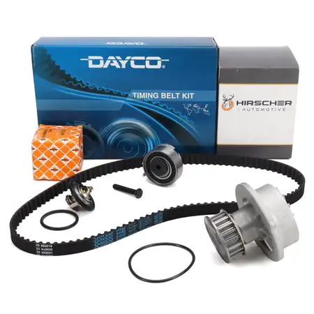 DAYCO Zahnriemensatz + HIRSCHER Wapu + NRF Thermostat f&uuml;r OPEL Astra F G Vectra 1.4 1.6