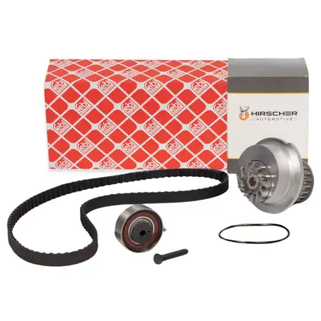 febi Zahnriemensatz + HIRSCHER Wasserpumpe f&uuml;r OPEL Astra F G Corsa A B Vectra A B 1.4 1.6