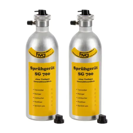 2x HVG SG700 Wiederbef&uuml;llbare Alu Druckluft Spraydose Druckluftdose Spr&uuml;hflasche 500ml