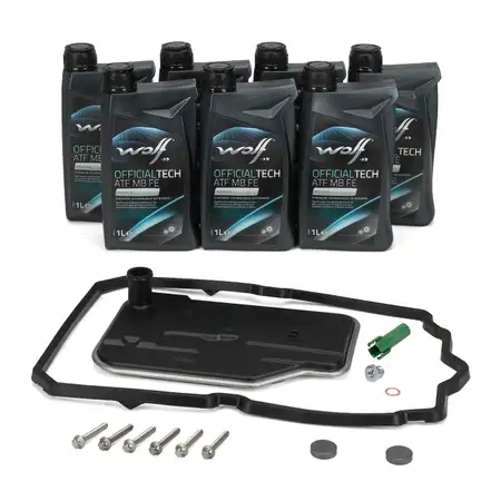 Getriebefilter Satz + 7L WOLF ATF MB FE Getriebe&ouml;l MB 236.15 f&uuml;r MERCEDES 7-Gang 722.9