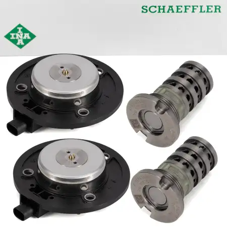 2x INA Zentralmagnet + 2x Steuerventil Nockenwellenverstellung f&uuml;r VAG 1.8/2.0 TFSI